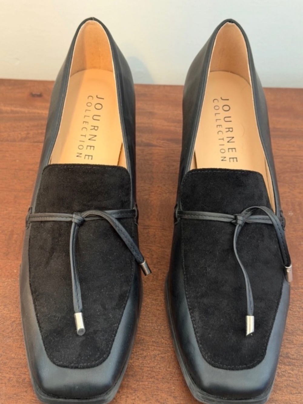 Black Heeled Loafers, size 9, Journee Collection